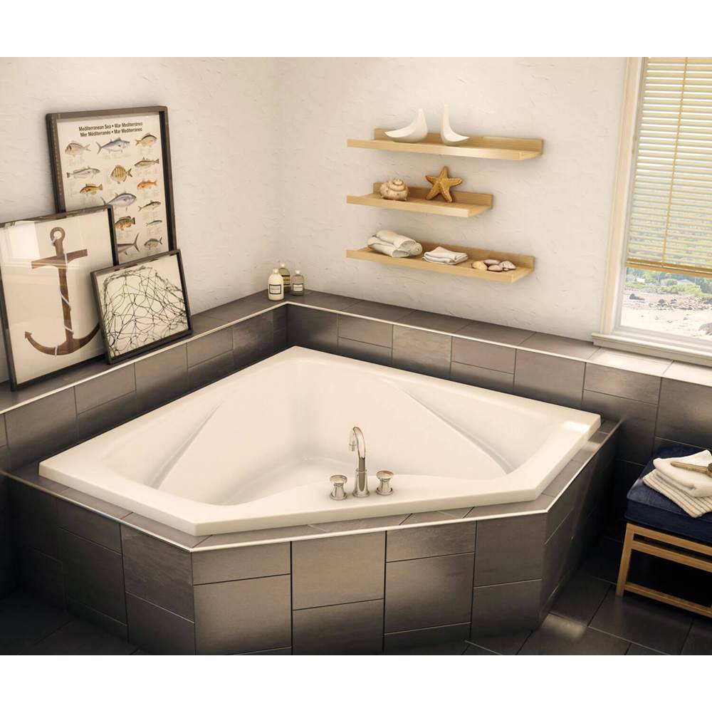 Aker CT2-6060 AcrylX Corner Center Drain Bodywrap Bath in Sterling Silver