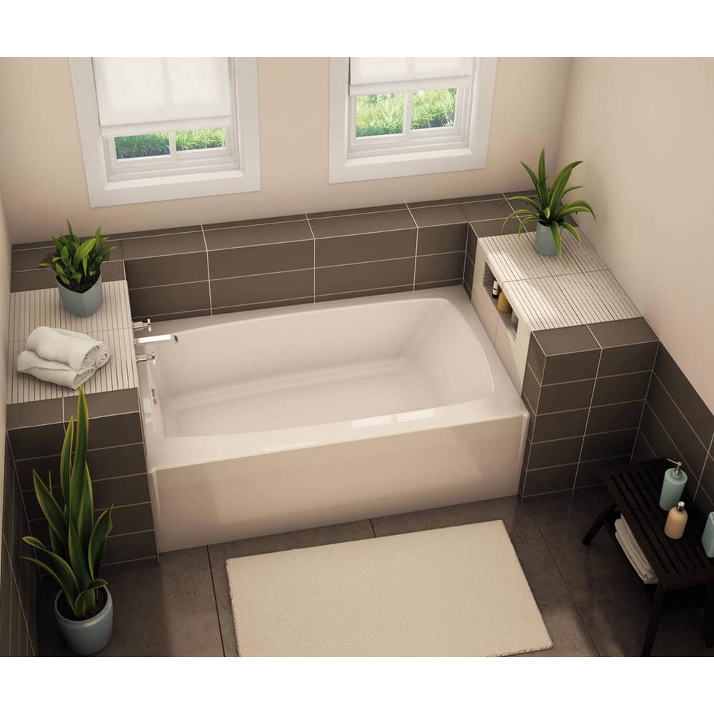 Aker TO-3660 AFR AcrylX Alcove Right-Hand Drain Bath in Sterling Silver