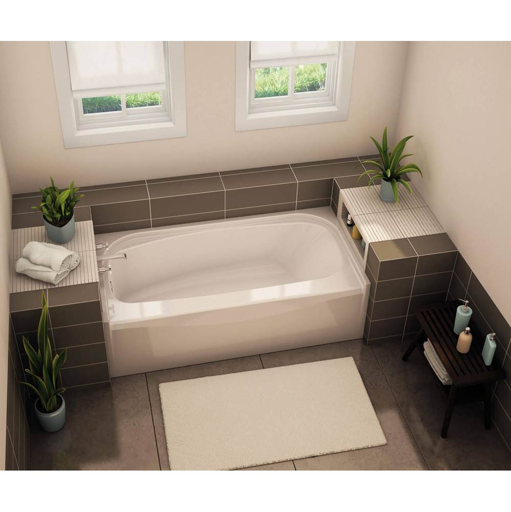 Aker TOF-3260 AcrylX Alcove Left-Hand Drain Bath in Sterling Silver