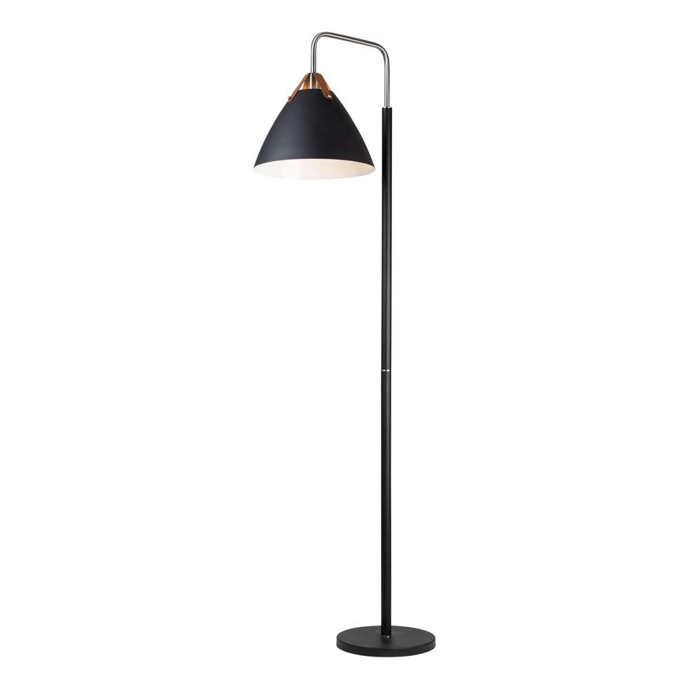 Artcraft Tote Collection Floor Lamp, Black and Brass