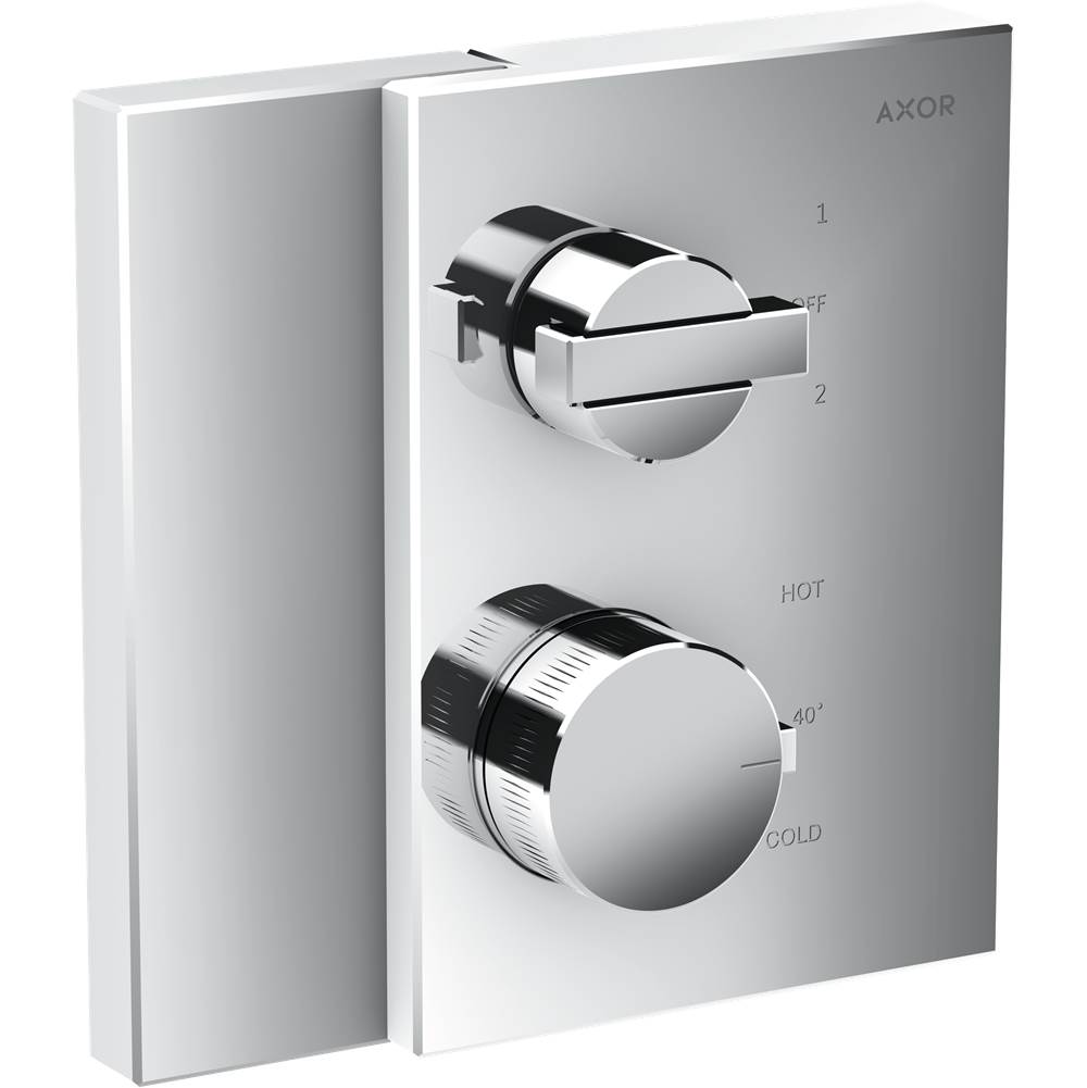 Axor Edge Thermostatic Trim with Volume Control and Diverter in Chrome