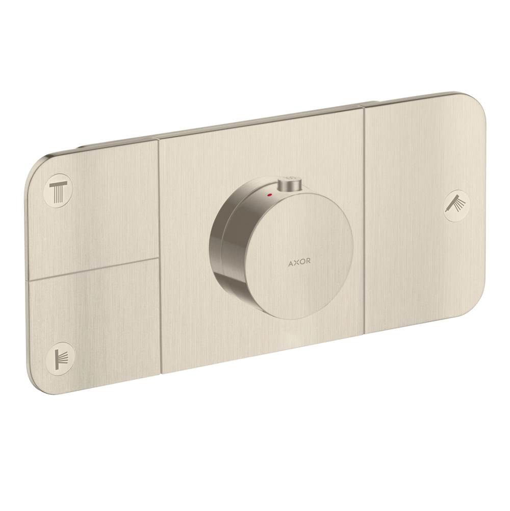 Axor ONE Thermostatic Module Trim for 3 Functions in Brushed Nickel