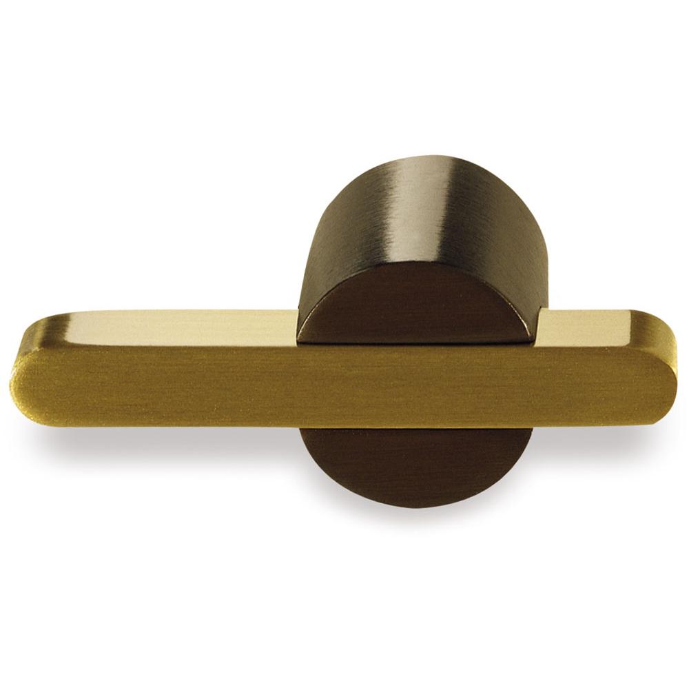 Colonial Bronze T Cabinet Knob Hand Finished in Matte Pewter and Satin Nickel