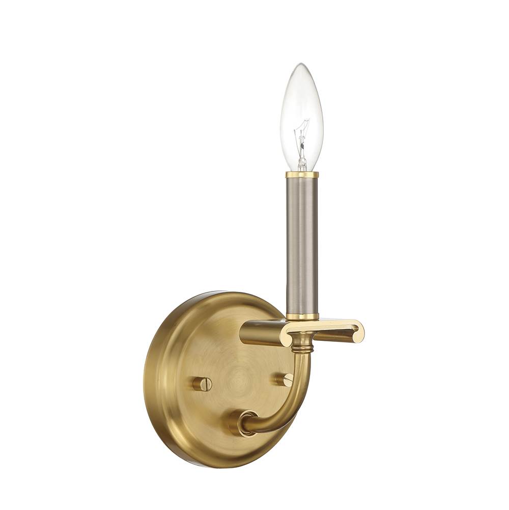 Craftmade Stanza 1 Light Wall Sconce in Brushed Polished Nickel / Satin Brass