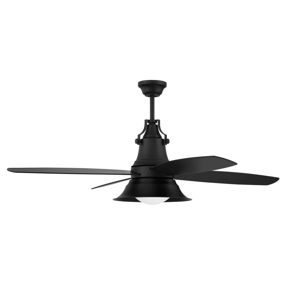 Craftmade Craftmade Union 52'' Indoor/Outdoor Ceiling fan in flat black with Integrated Light Kit and Remote