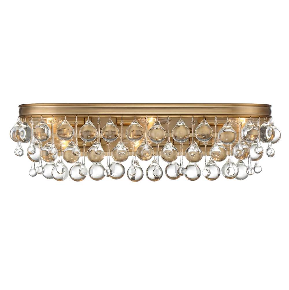 Crystorama Calypso 6 Light Crystal Teardrop Vibrant Gold Bathroom Vanity