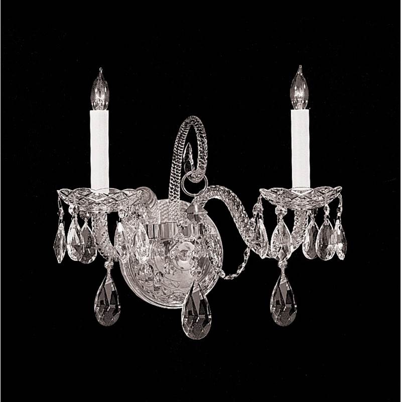 Crystorama Traditional Crystal 2 Light Clear Crystal Polished Chrome Sconce