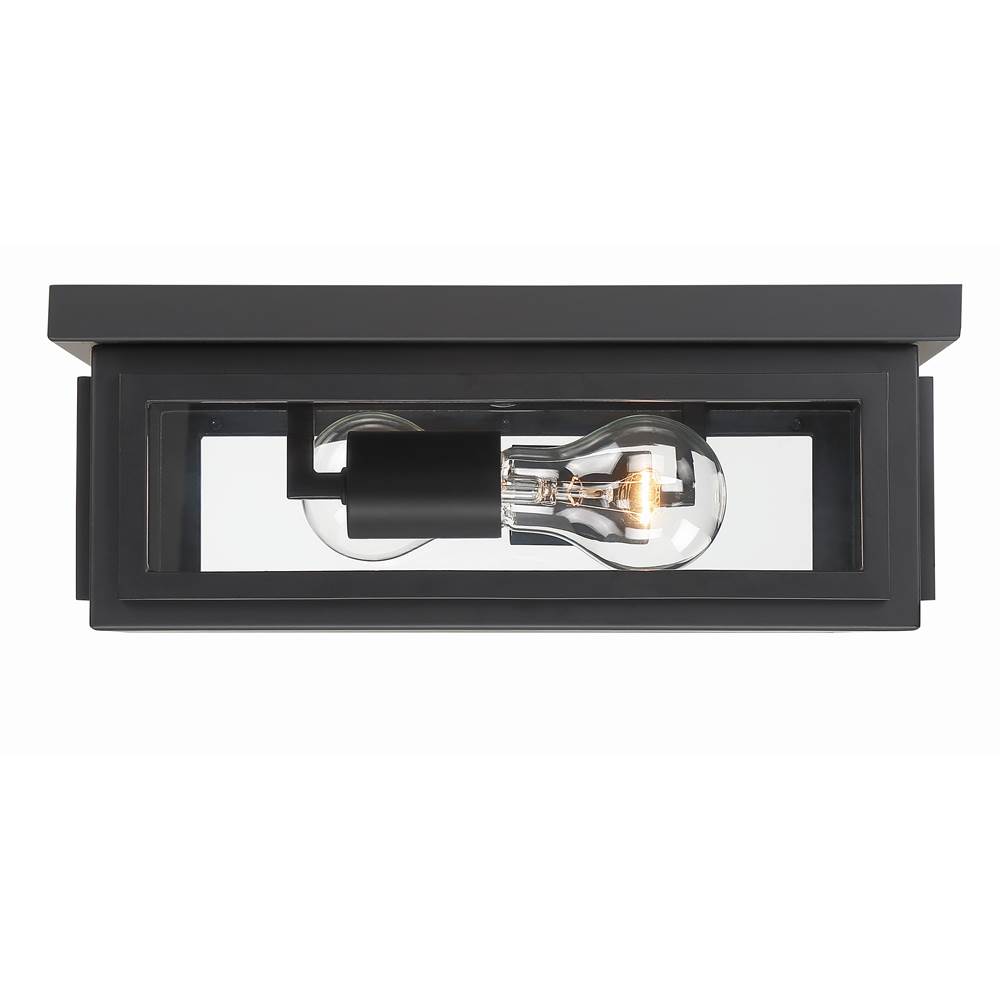 Crystorama Byron 2 Light Matte Black Outdoor Ceiling Mount