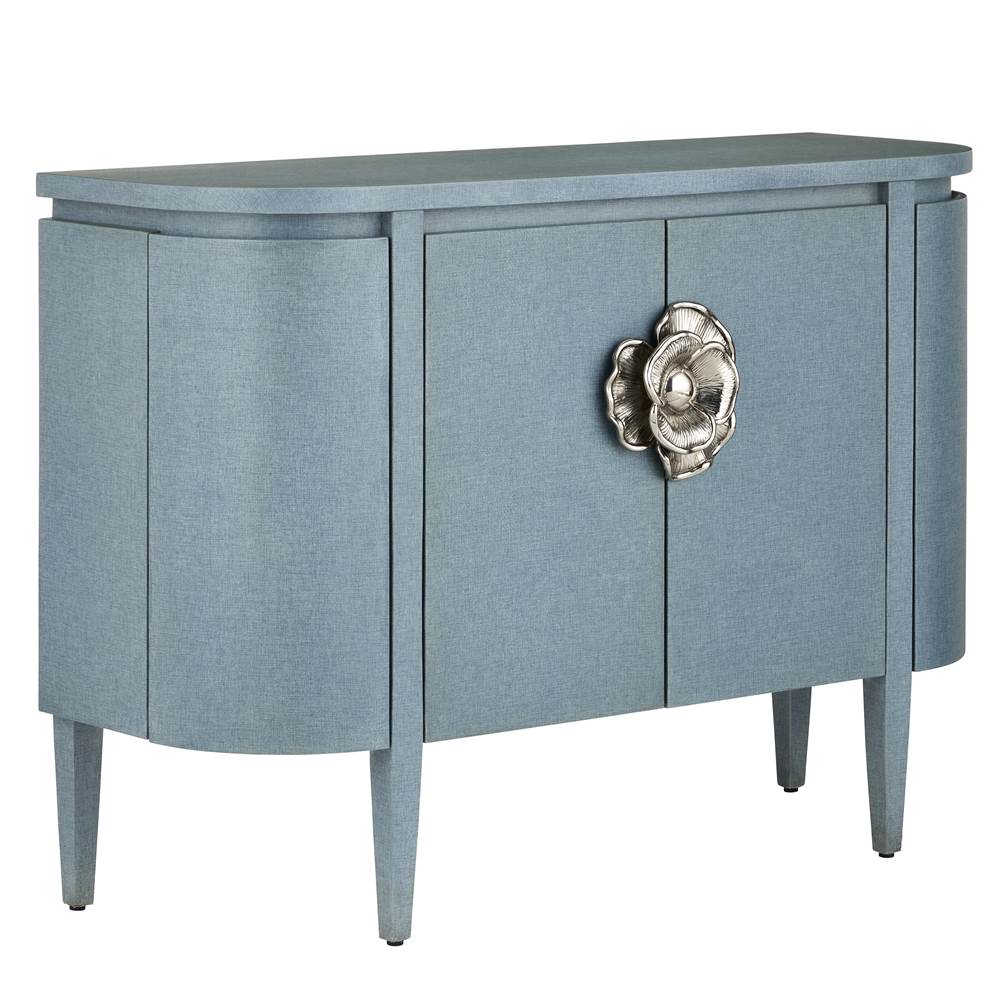 Currey And Company Briallen Blue Demi-Lune Cabinet