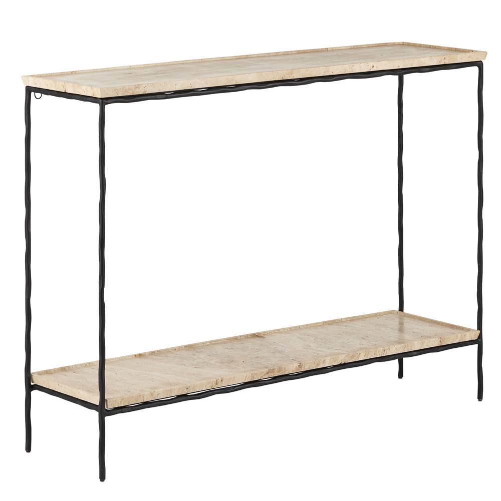Currey And Company Boyles Travertine Console Table