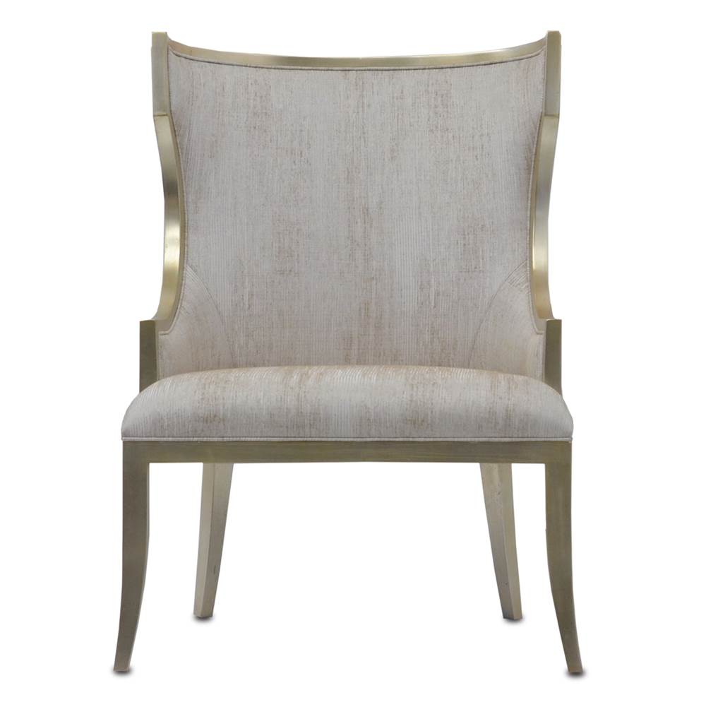 Currey And Company Garson Silver Linen Chair