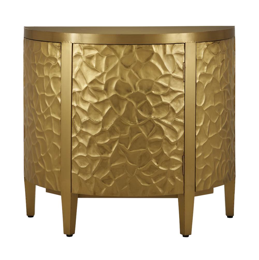 Currey And Company Auden Brass Demi-Lune Cabinet