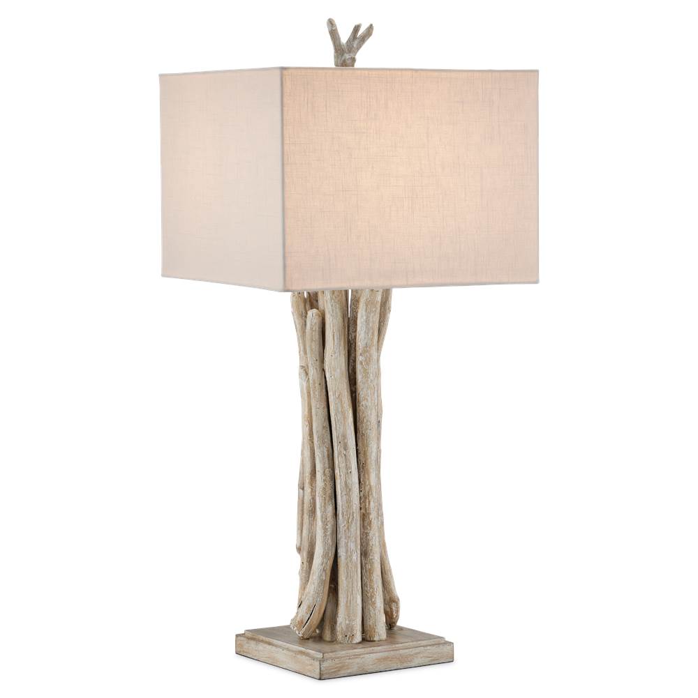 Currey And Company Driftwood Whitewash Table Lamp
