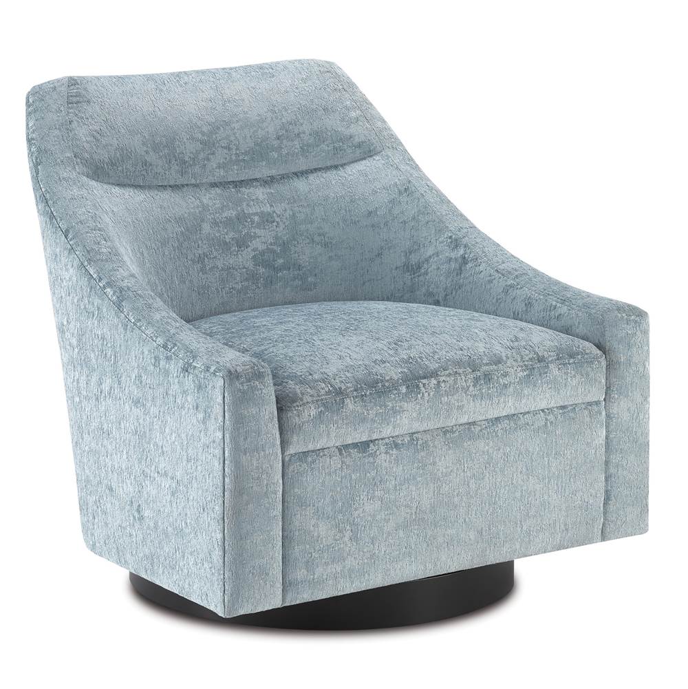 Currey And Company Pryce Cerulean Swivel Chair