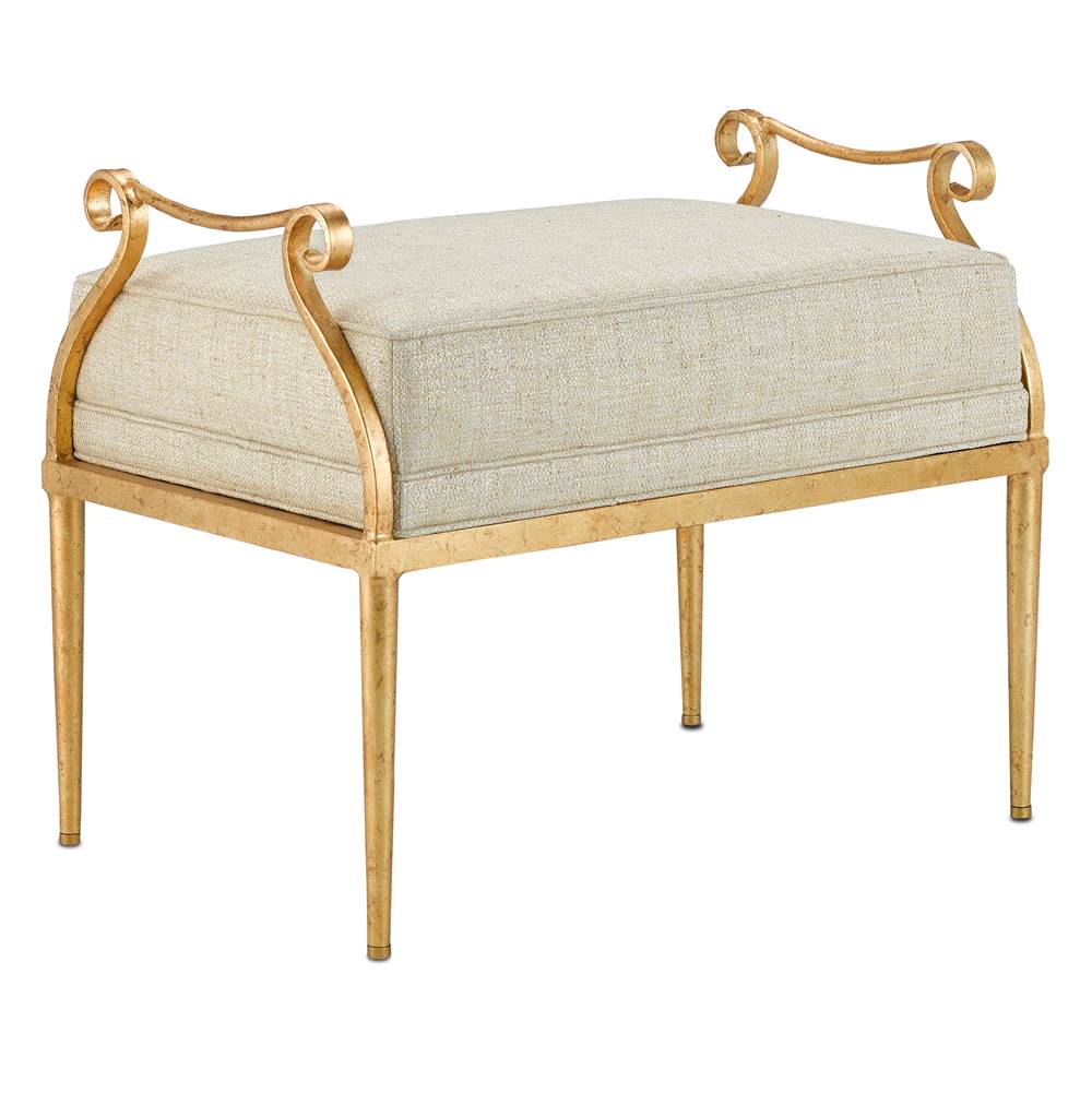 Currey And Company Genevieve Shimmer Gold Ottoman