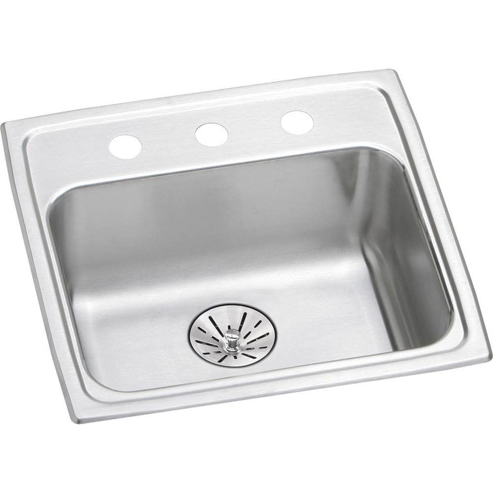 Elkay Lustertone Classic Stainless Steel 19'' x 18'' x 6-1/2'', Single Bowl Drop-in ADA Sink with Perfect Drain