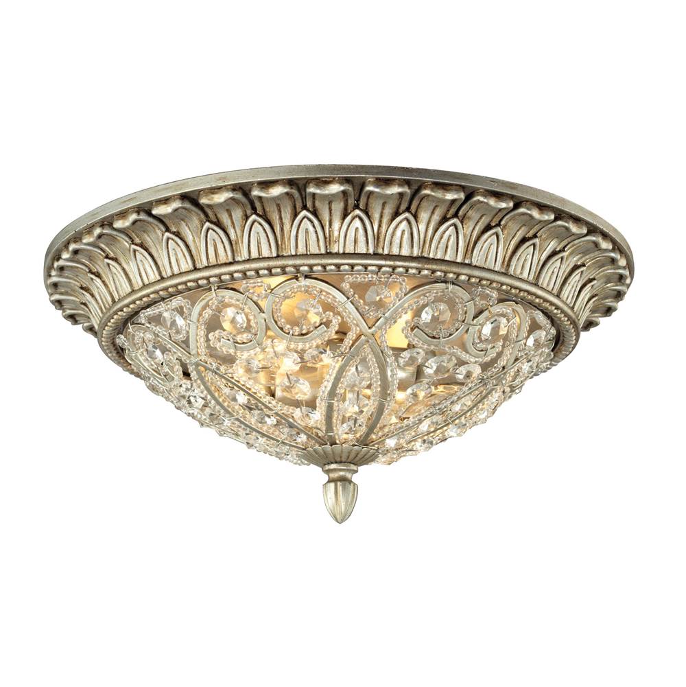 Elk Lighting Andalusia 13'' Wide 2-Light Flush Mount - Aged Silver