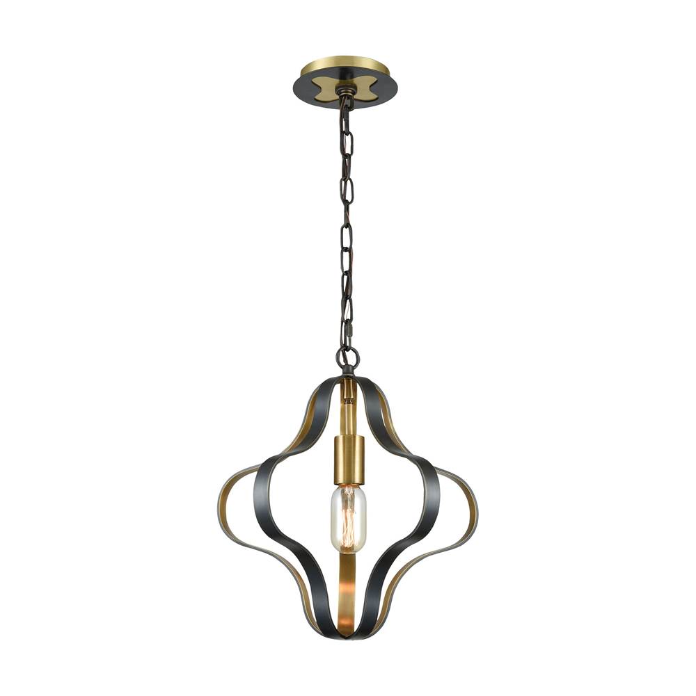 Elk Lighting Janis 1-Light Pendant in Aged Bronze and Aged Brass