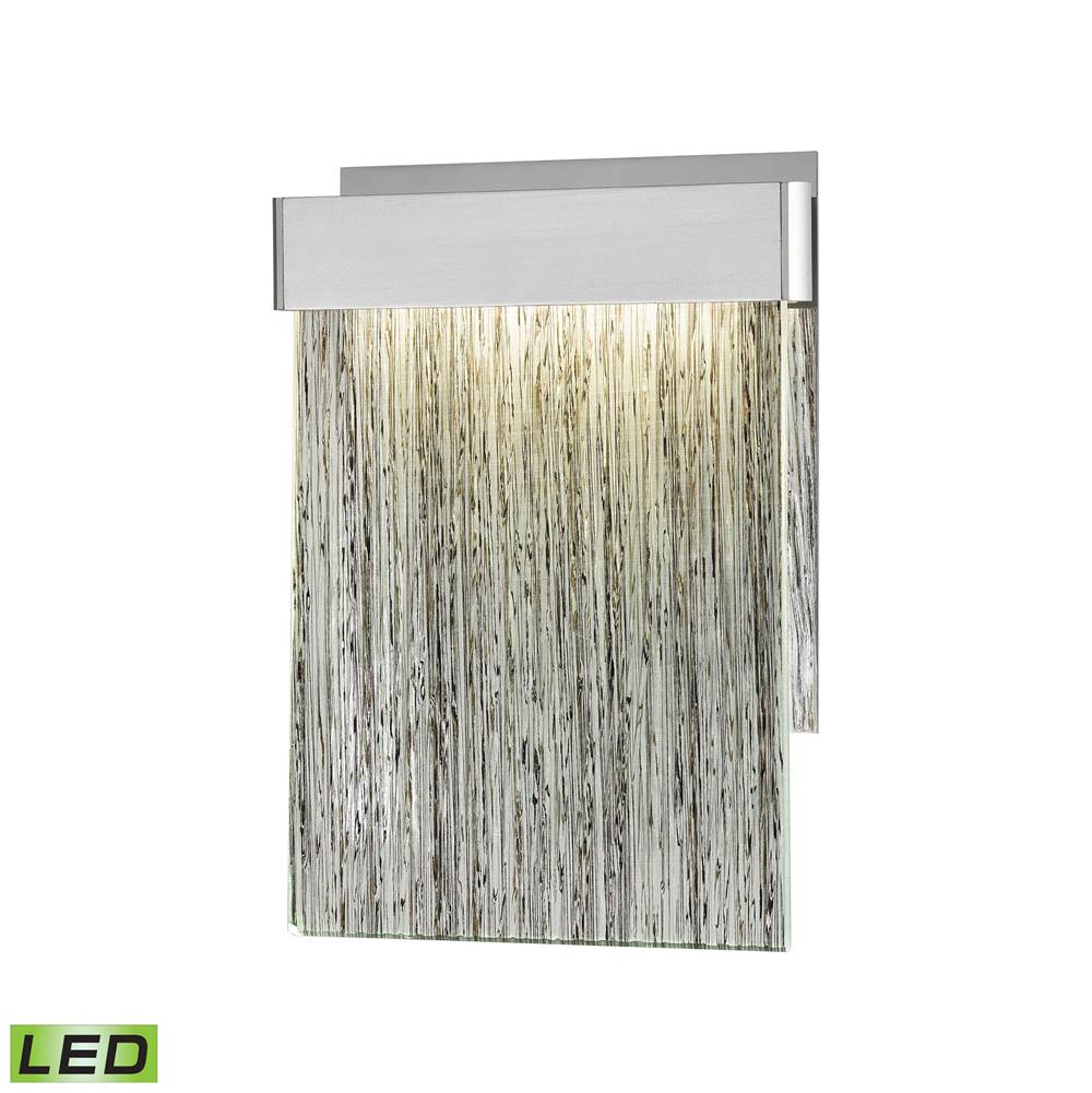 Elk Lighting Meadowland 1-Light Sconce in Satin Aluminum and Chrome With Textured Glass - Integrated LED