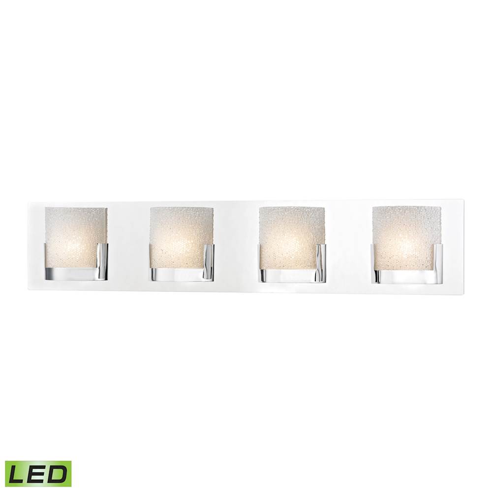 Elk Lighting Ophelia 4-Light Vanity Sconce in Chrome With Perforated Clear Glass - Integrated LED