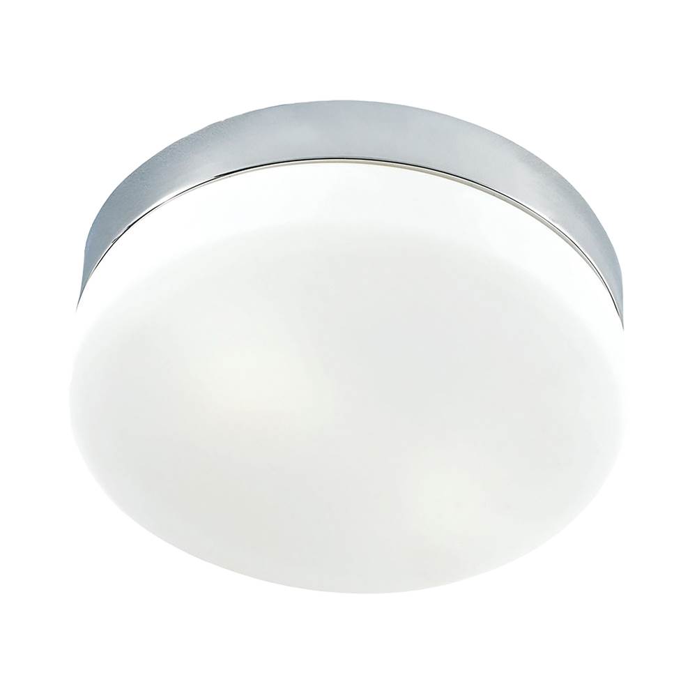Elk Lighting Disc 2-Light Flush Mount in Metallic Gray With White Opal Glass - Medium