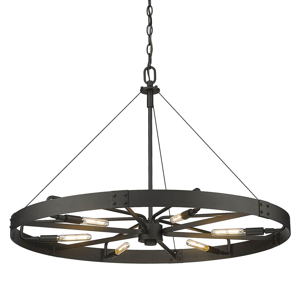 Golden Lighting Vaughn Large Pendant in Natural Black with Natural Black Accents