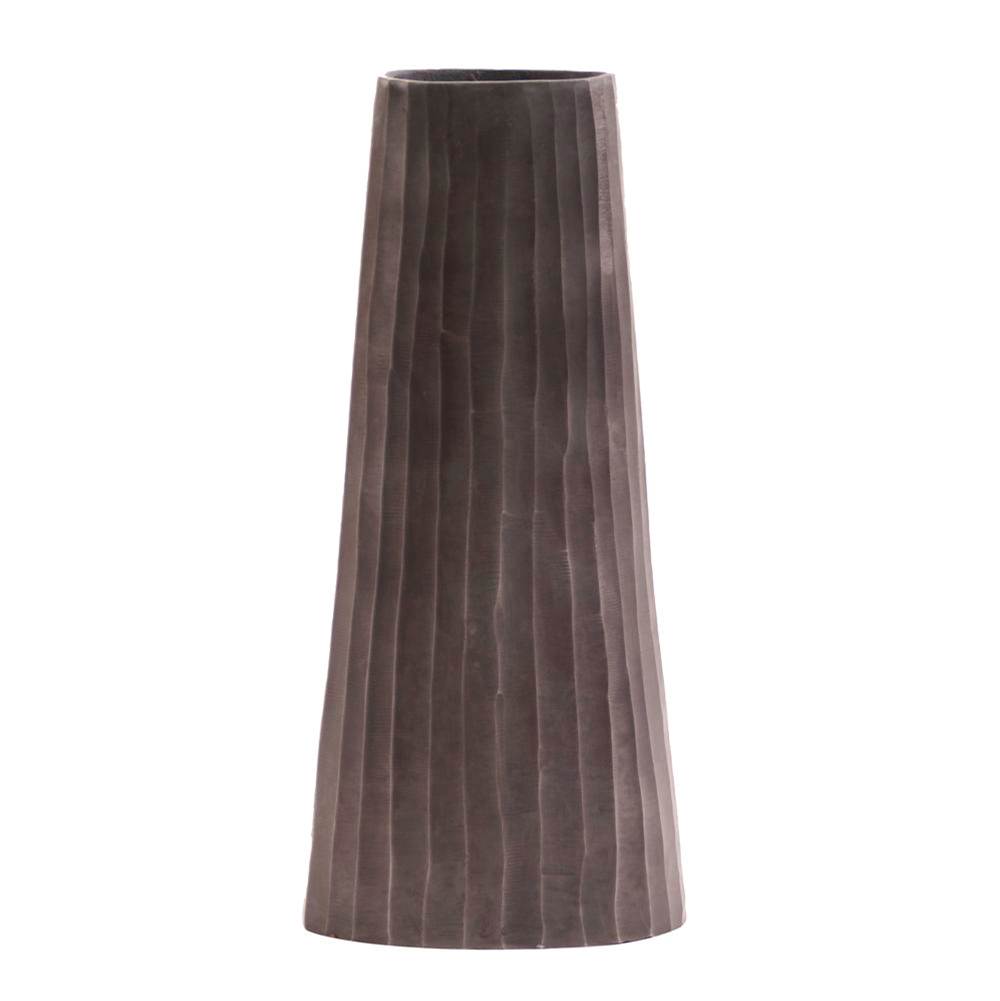 Howard Elliott Graphite Chiseled Metal Vase