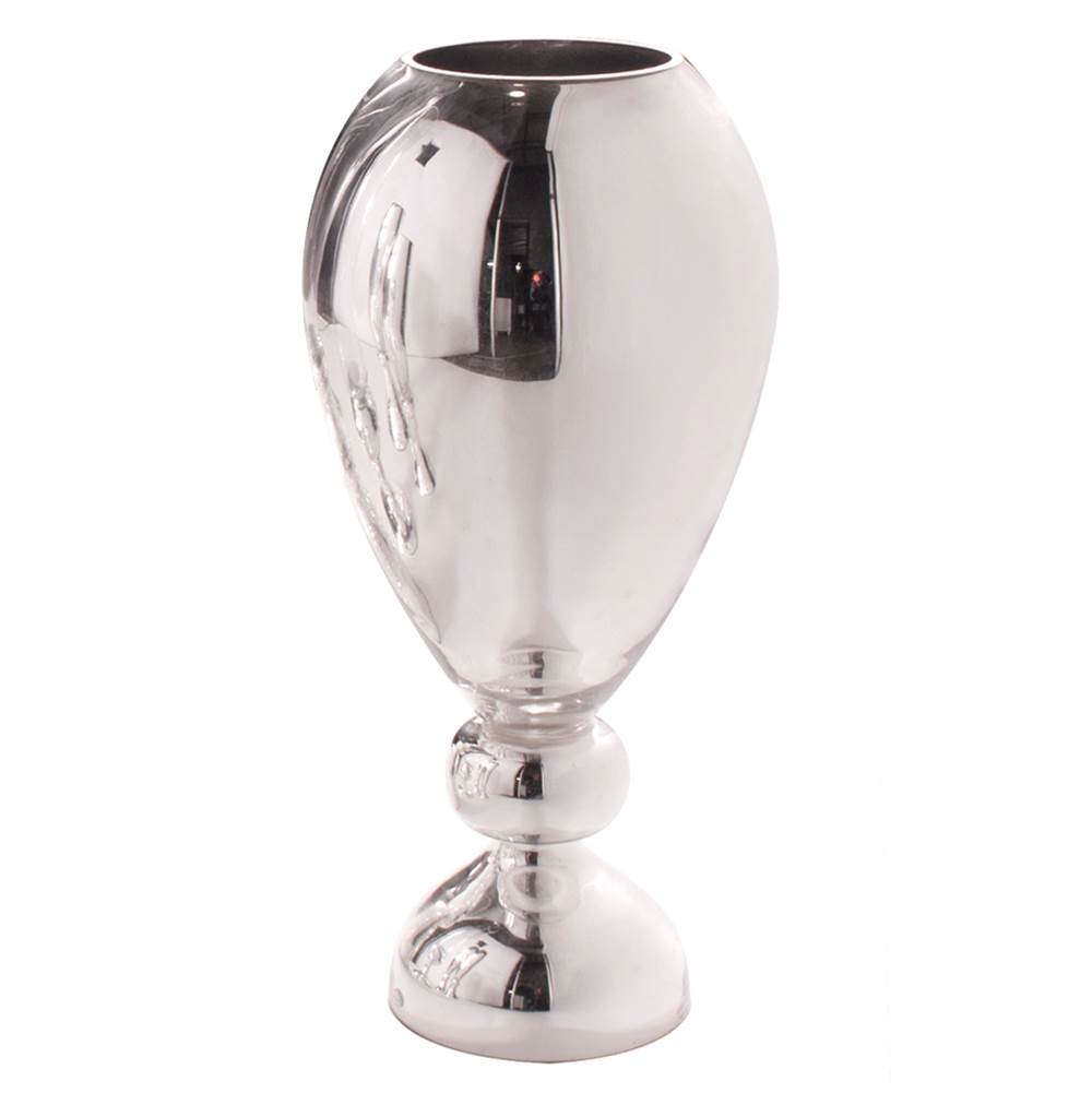 Howard Elliott Silver Wine Goblet Hand Blown Glass Vase
