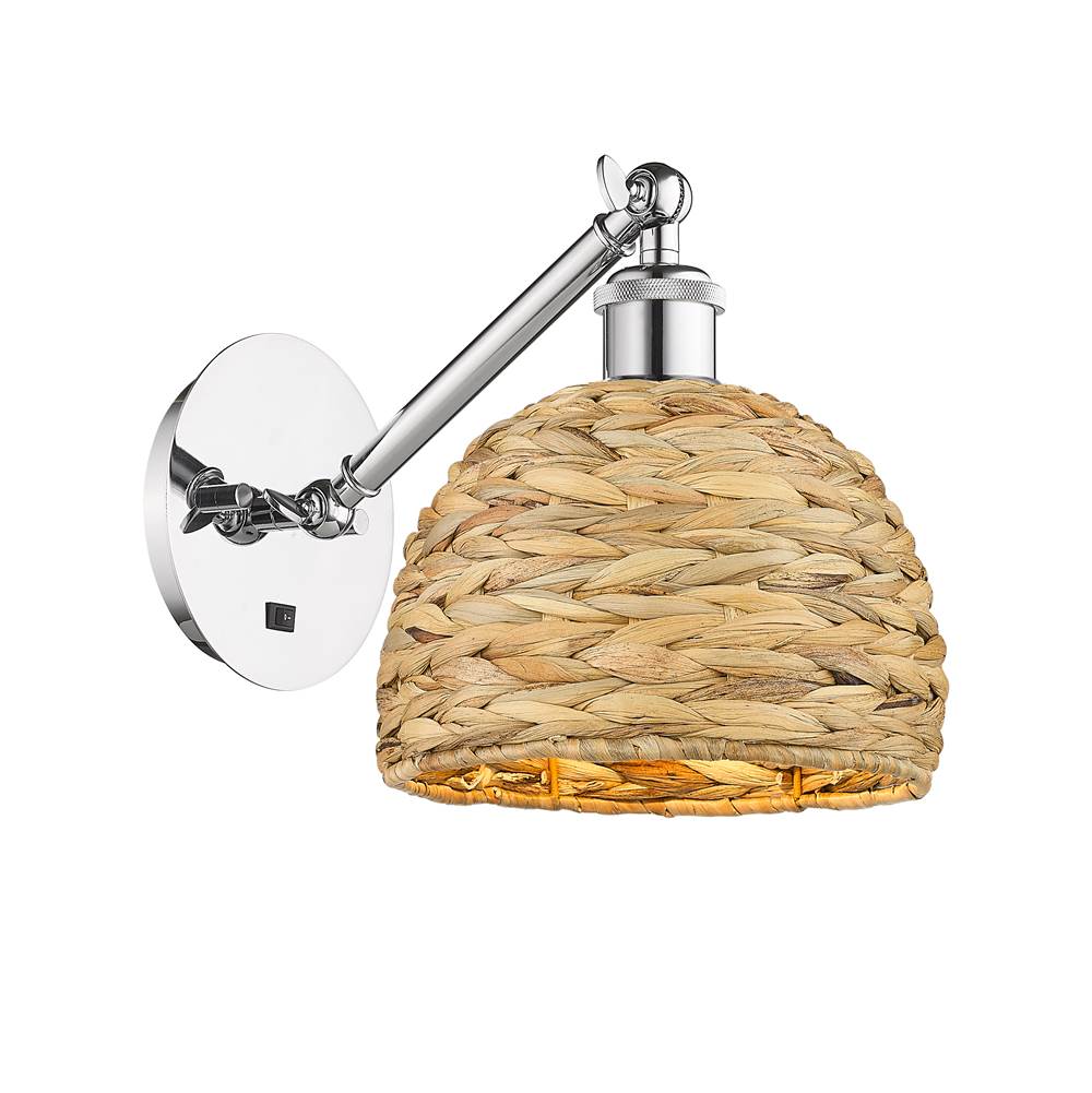Innovations Woven Rattan Polished Chrome Sconce