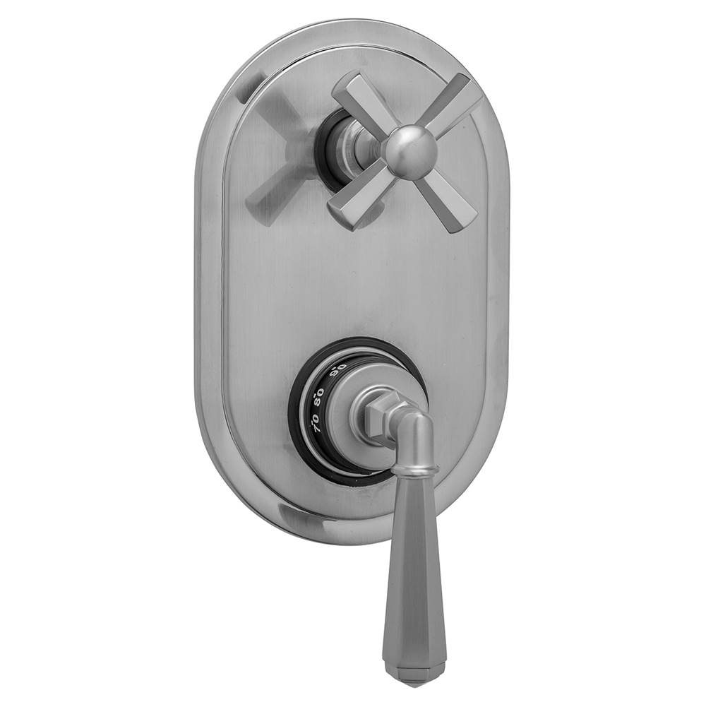 Jaclo Oval Plate with Hex Lever Thermostatic Valve with Hex Cross Built-in 2-Way Or 3-Way Diverter/Volume Controls (J-TH34-686 / J-TH34-687 / J-TH34-688 / J-TH34-689)