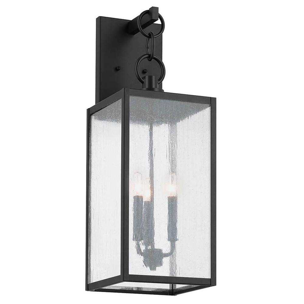 Kichler Lighting Lahden 26'' 3 Light Outdoor Wall Light with Clear Seeded Glass in Textured Black