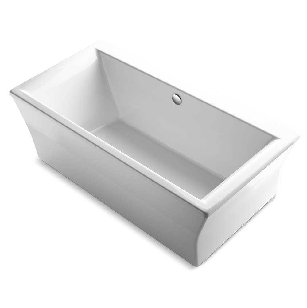 Kohler Stargaze® 60'' x 34'' freestanding bath with fluted shroud and center drain