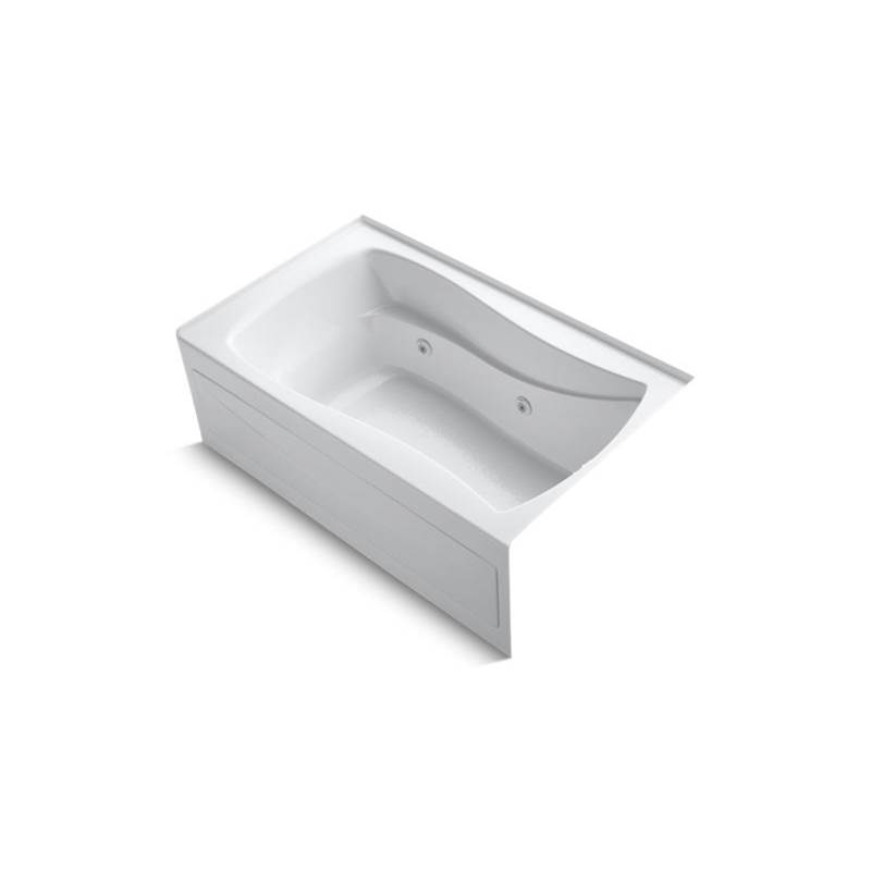 Kohler Mariposa® 60'' x 36'' alcove whirlpool with integral apron, integral flange, right-hand drain and adjustable jets