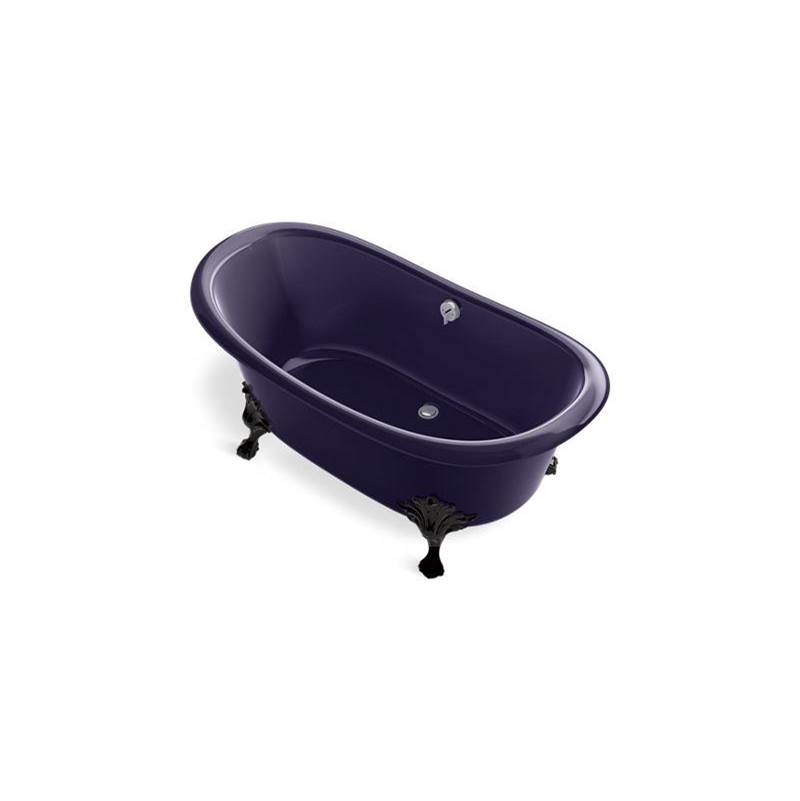 Kohler Artifacts™ 66-1/8'' x 32-1/2'' freestanding bath with Indigo Blue exterior