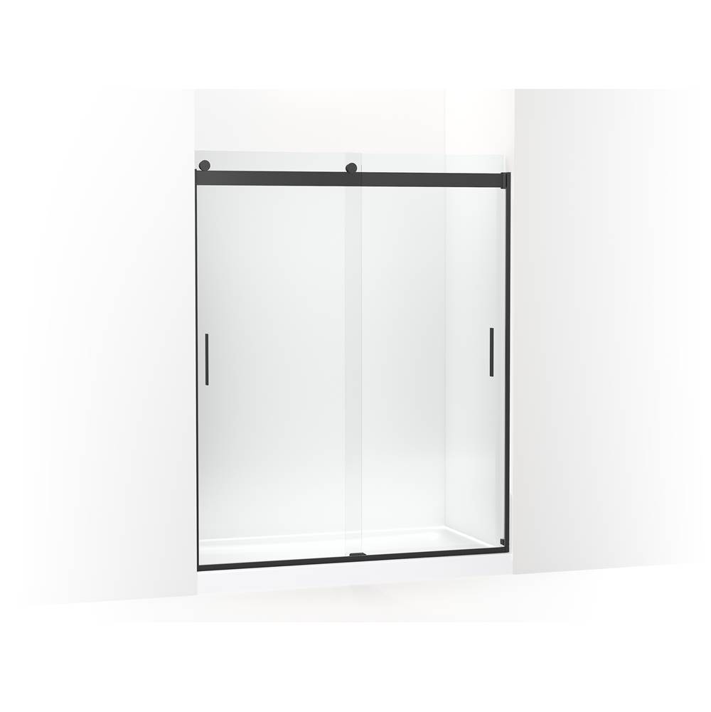 Kohler Levity® Sliding shower door, 74'' H x 56-5/8 - 59-5/8'' W, with 1/4'' thick Crystal Clear glass