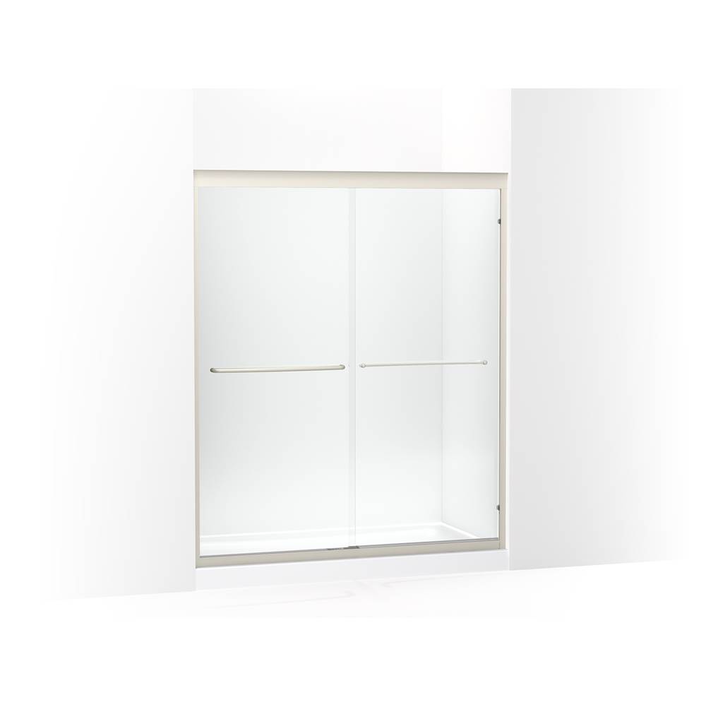 Kohler Fluence® 54-5/8 - 59-5/8'' W x 70-9/32'' H sliding shower door with 1/4'' thick Crystal Clear glass