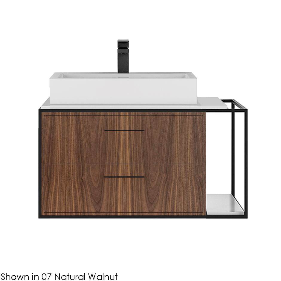 Lacava Cabinet of wall-mount under-counter vanity LIN-VS-30L  with sink on the left