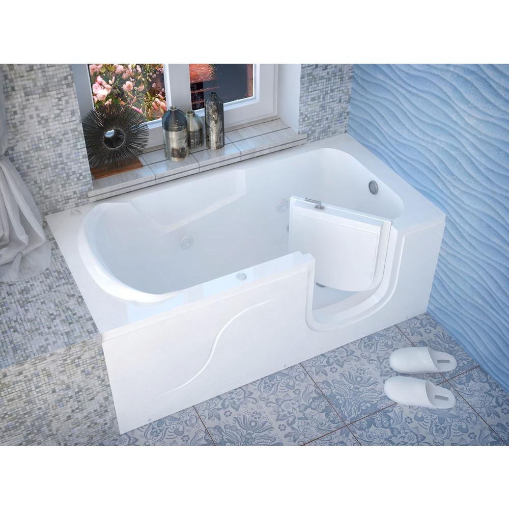 Meditub MediTub Step-In 30 x 60 Right Drain White Whirlpool Jetted Step-In Bathtub