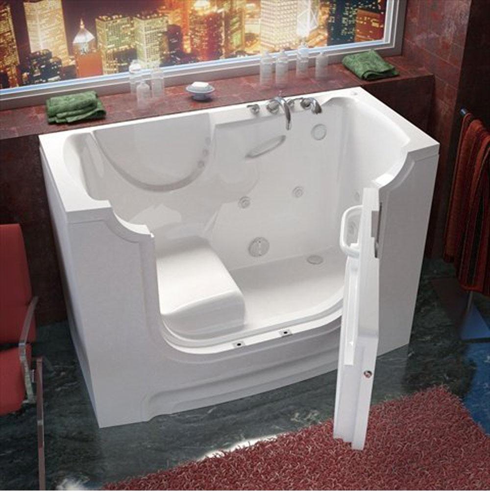 Meditub MediTub Wheel Chair Accessible 30 x 60 Right Drain White Whirlpool Jetted Wheelchair Accessible Bathtub