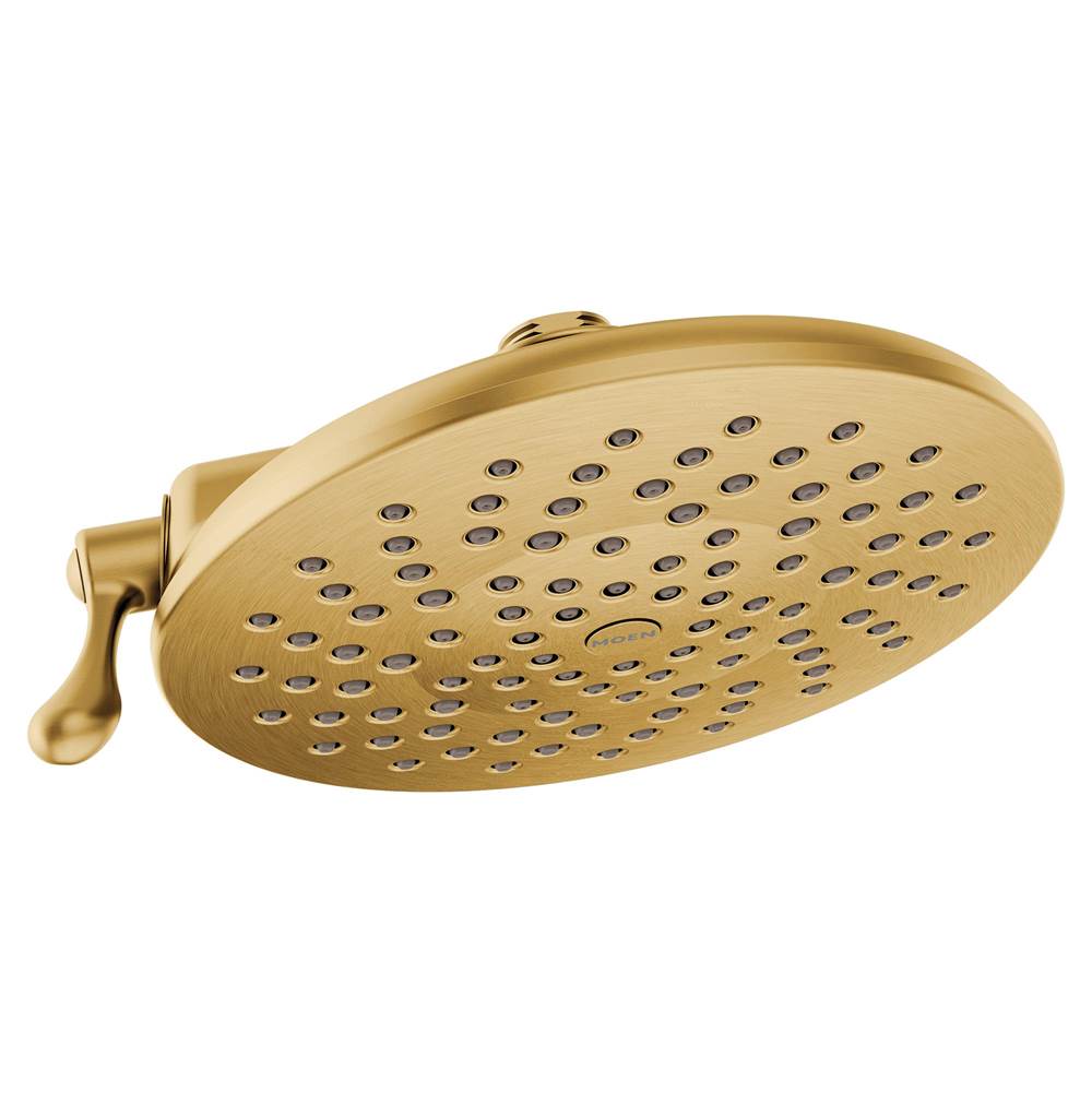 Moen Velocity Two-Function Rainshower 8-Inch Showerhead with Immersion Technology at 2.5 GPM Flow Rate, Brushed Gold
