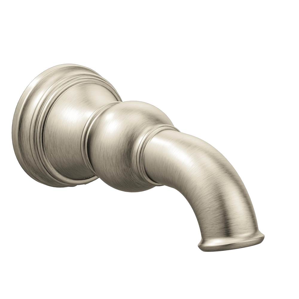 Moen Weymouth 1/2-Inch Slip Fit Connection Non-Diverting Tub Spout, Brushed Nickel