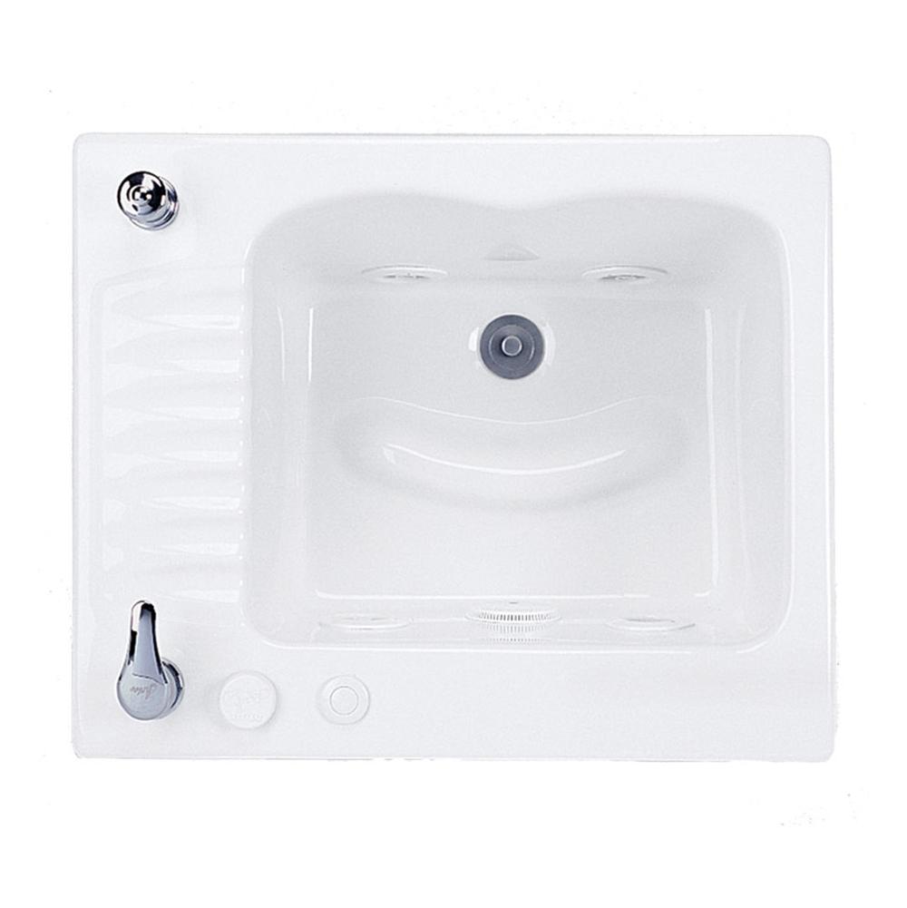 MTI Baths WHITE JENTLE PED-WHIRLPOOL W/CLEANING SYSTEM AND CHROME VALVE