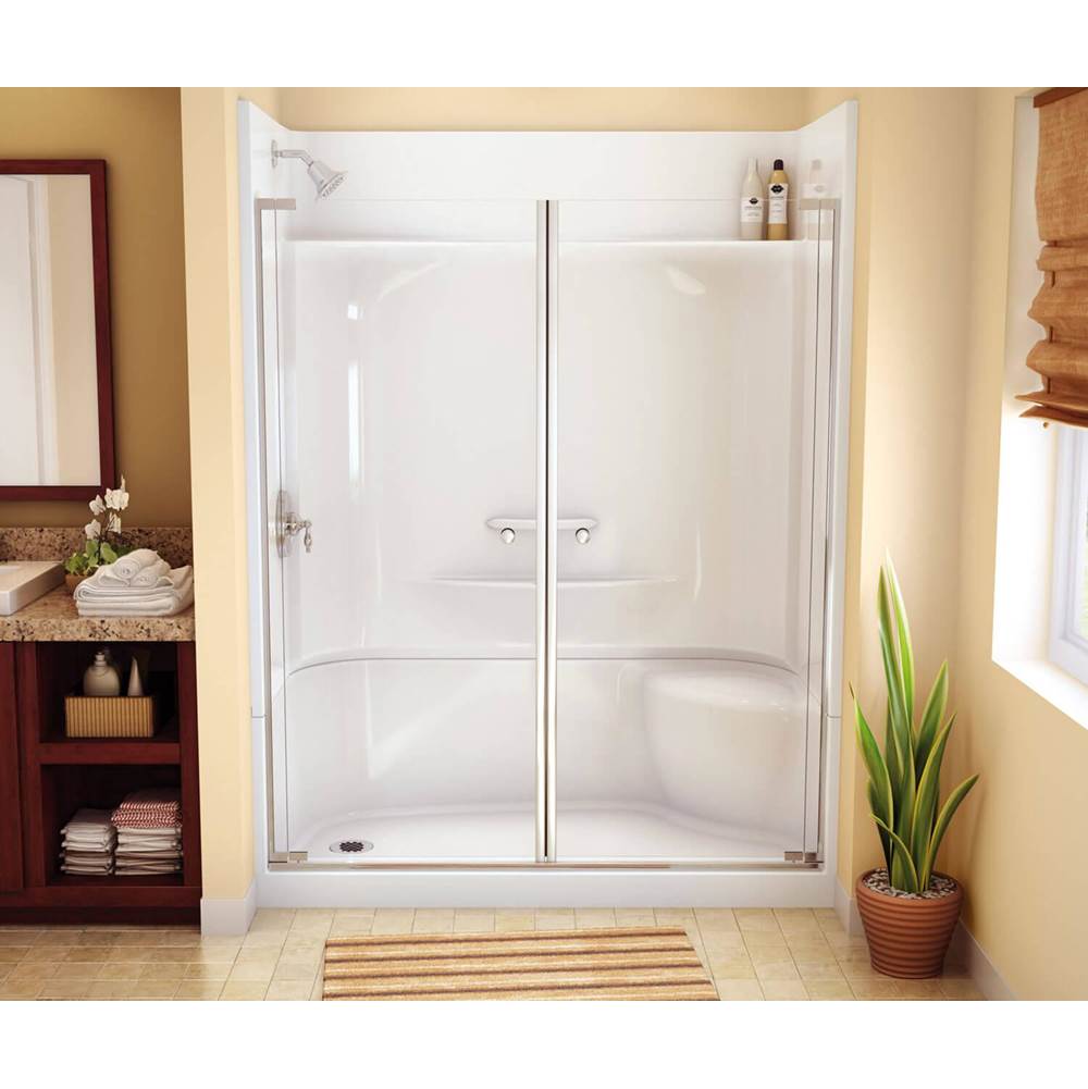 Maax KDS 3060 AFR AcrylX Alcove Right-Hand Drain Four-Piece Shower in White