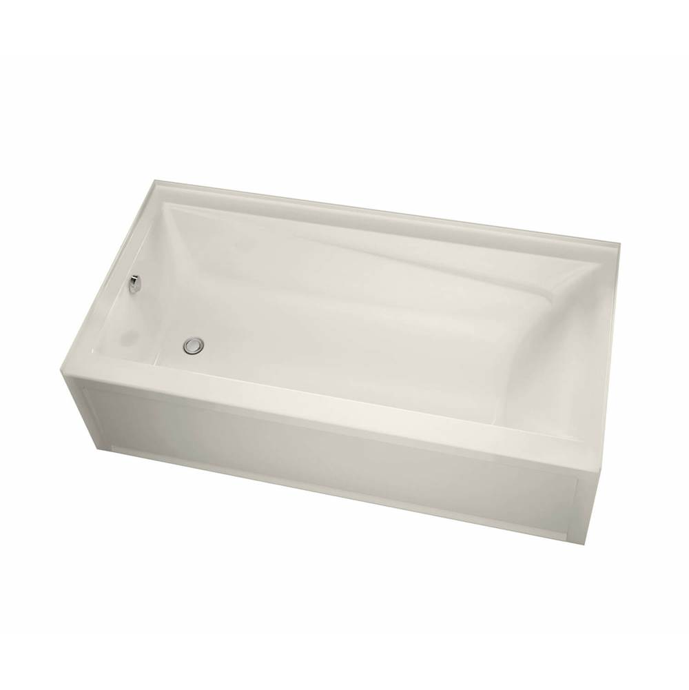 Maax Exhibit 6632 IFS Acrylic Alcove Right-Hand Drain Bathtub in Biscuit