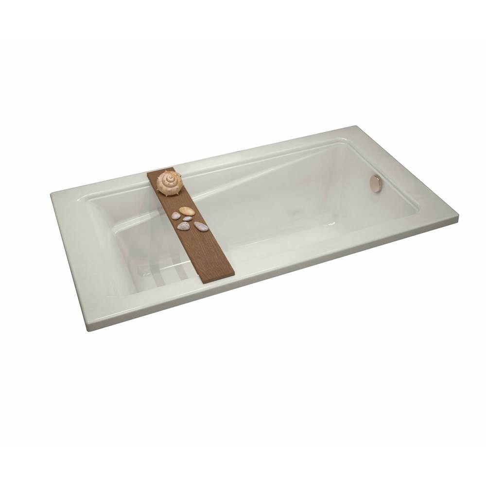 Maax Exhibit 6042 Acrylic Drop-in End Drain Whirlpool Bathtub in Biscuit