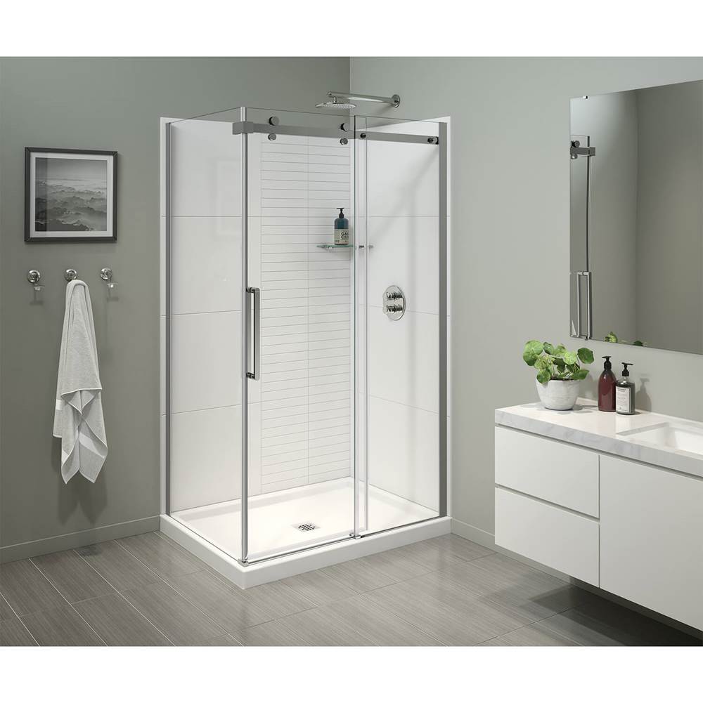 Maax Halo Pro 48 x 36 x 78 3/4 in Sliding Shower Door for Corner Installation with Clear glass in Chrome