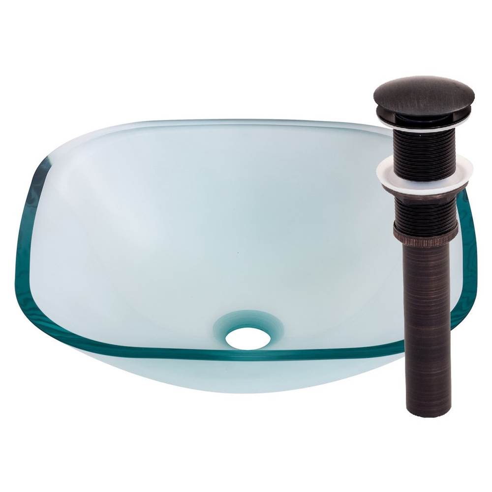 Novatto Novatto PIAZZA Glass Vessel Bathroom Sink Set, Oil Rubbed Bronze