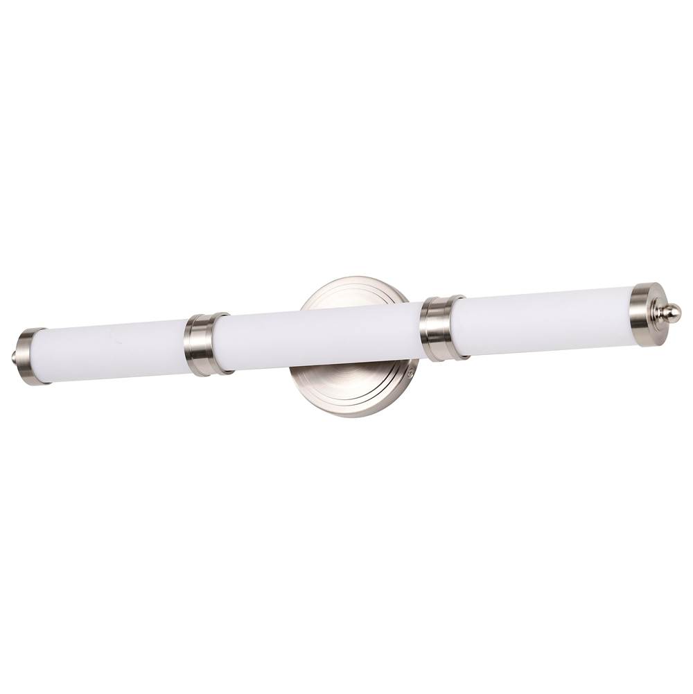 Nuvo Kagen Medium Vanity; LED; Brushed Nickel Finish; White Acrylic Lens