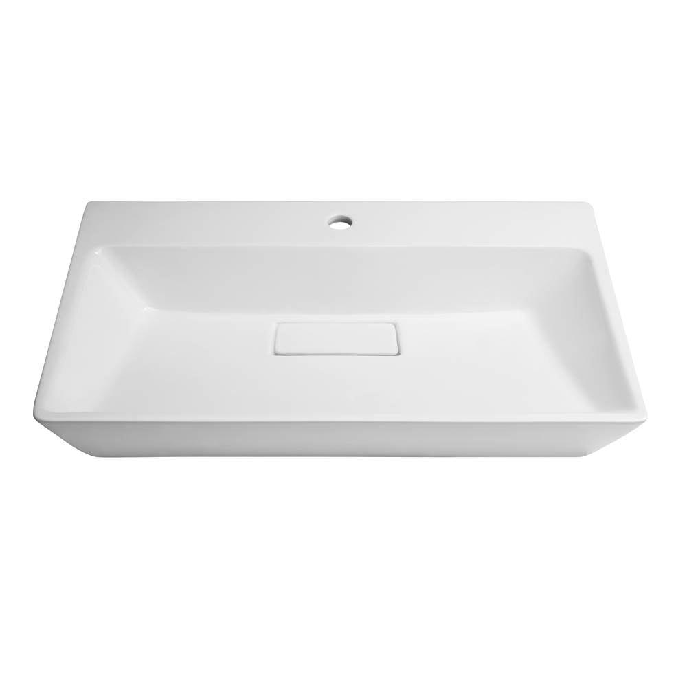 Ronbow 31'' Wide  Rectangular Ceramic Vessel Sinktop and Above Counter with out Overflow in White