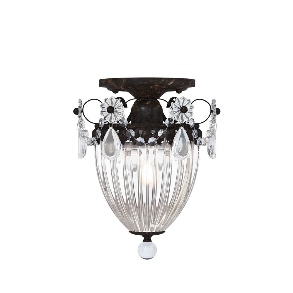 Schonbek Bagatelle 1 Light 110V Close to Ceiling in Heirloom Bronze with Clear Crystals From Swarovski®